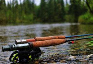 5WT FLY LINE ON RODS IN RIVER