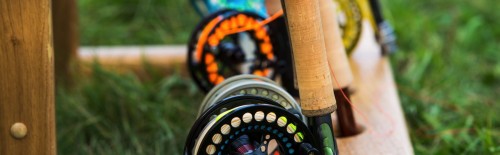 Fly Rods with Reels on Rack