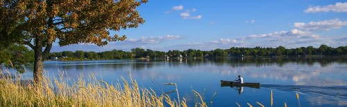 Fly Fishing Wisconsin on a Canoe on a Lake