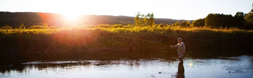 Casting a 3 weight fly line fly fishing on. a river