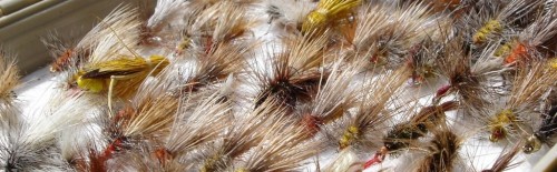 a set of fly fishing flies for smallmouth bass