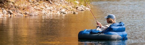 fly fishing from a float tube