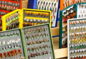 boxes of various assorted wet flies and dry flies