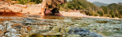 an angler fly fishing the housatonic river