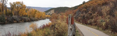 The Roaring Fork River beside the Rio Grande Trail in Catherine, Colorado