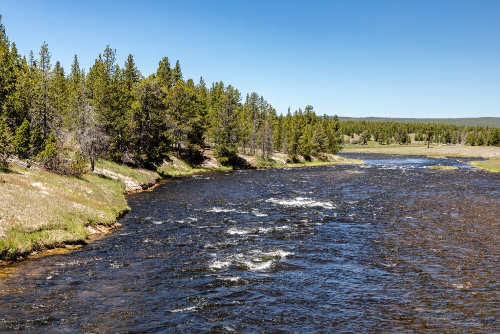 The Firehole River at Midway Geyser Basin in Yellowstone National Park, Wyoming