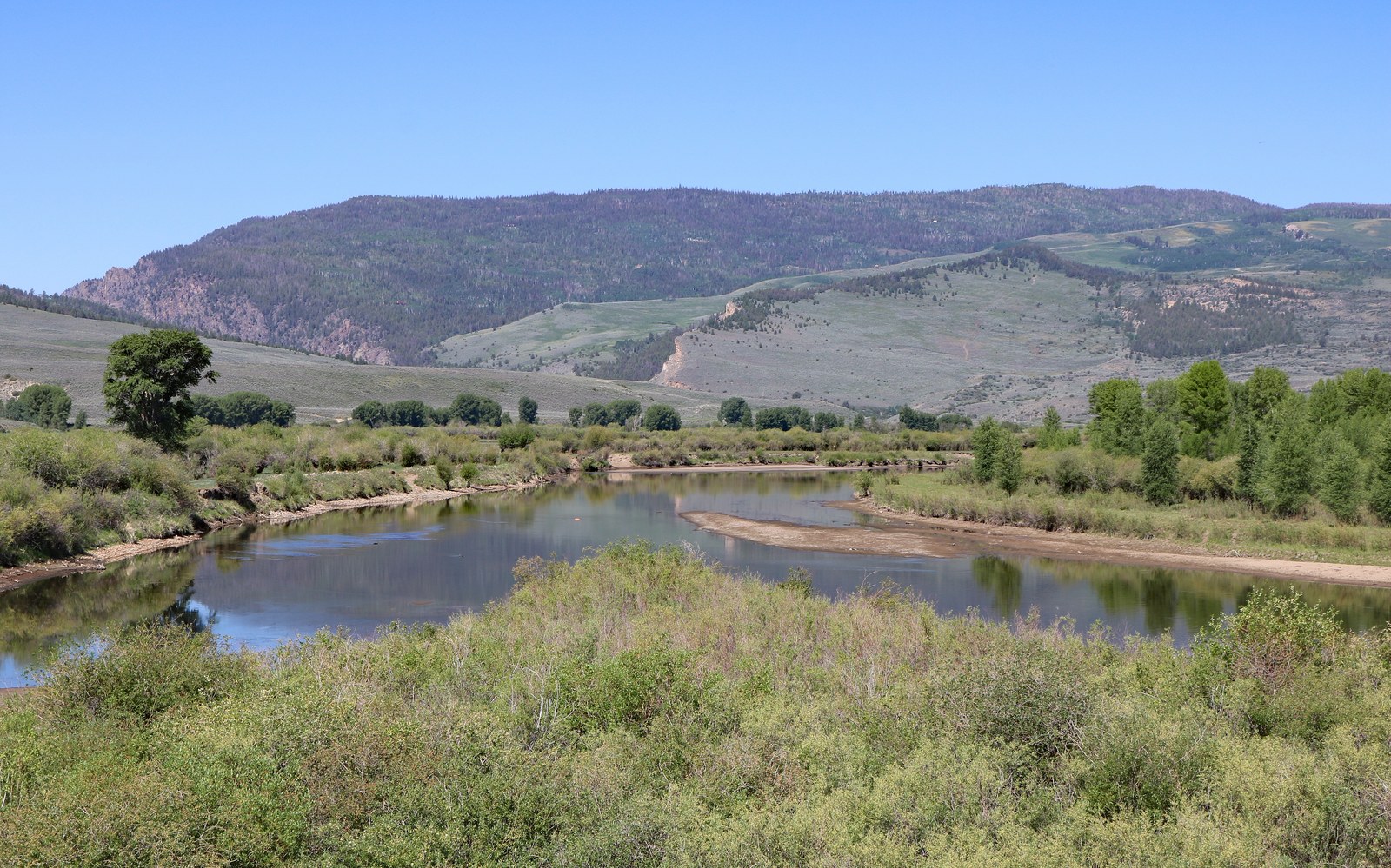 The Blue River at its confluence with the Colorado River in Grand County, Colorado