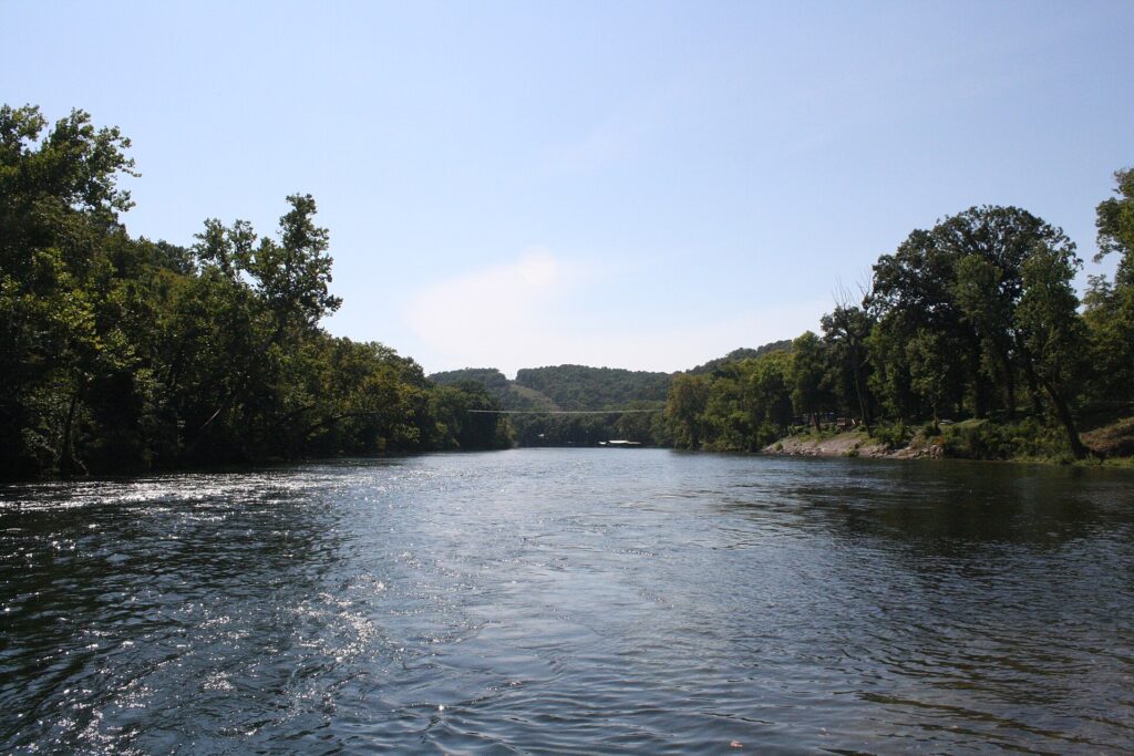 Norfork River tailwater downstream from Norfork Dam.