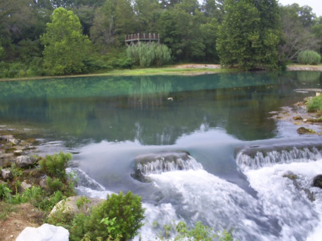 Water at Mammoth Spring, the source of the Spring River in Arkansas.