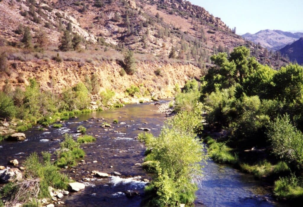 Kern River flowing through a rocky canyon north of Kernville