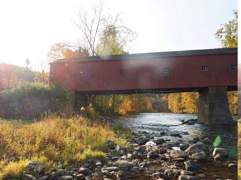 West Cornwall Covered Bridge over the Housatonic River in Connecticut.