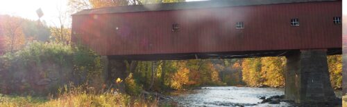 West Cornwall Covered Bridge over the Housatonic River in Connecticut.