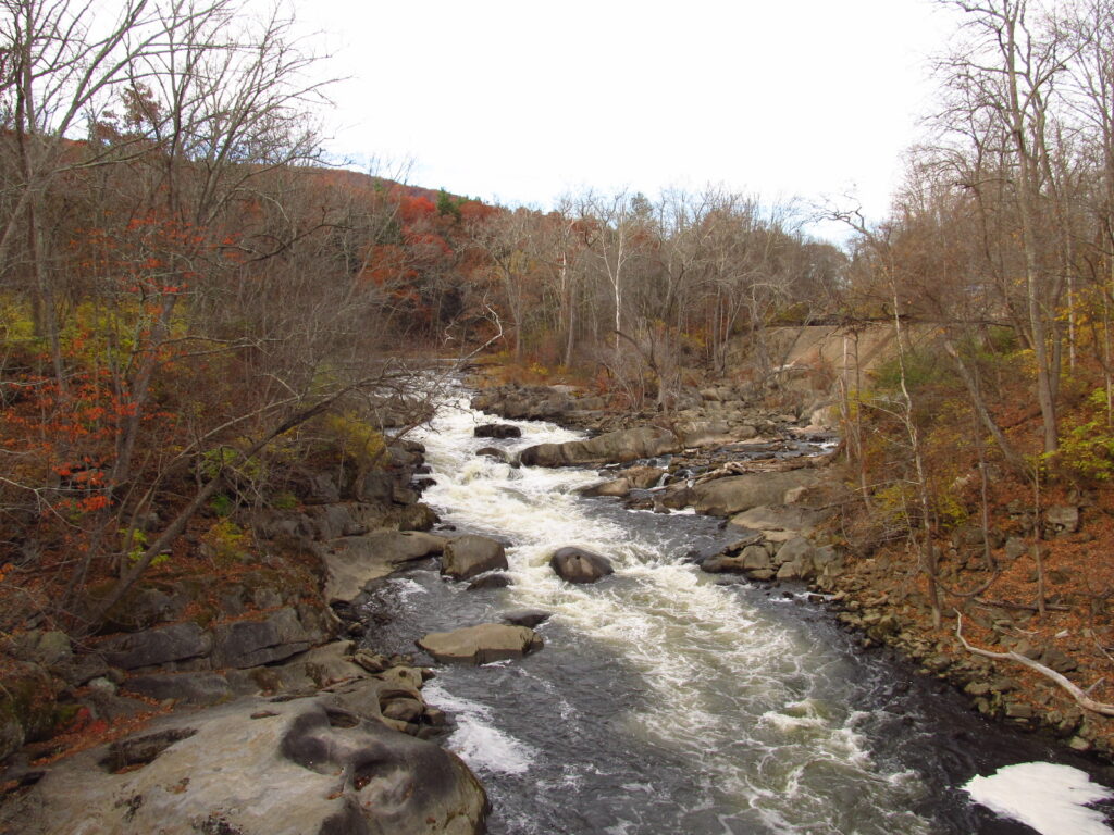 Falls on the Housatonic River viewed from Bull's Bridge in Kent, Connecticut.