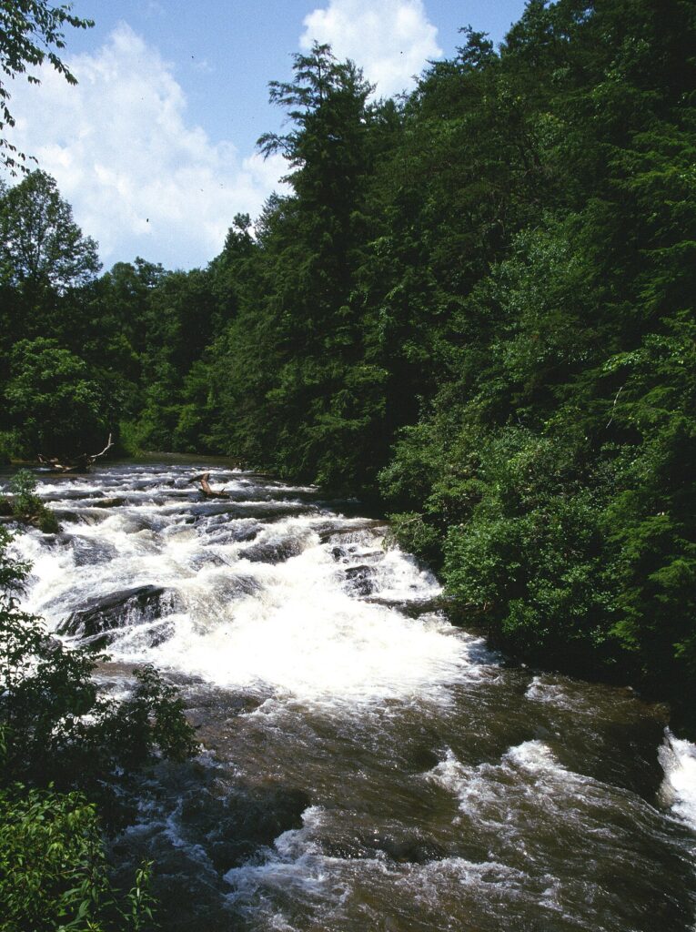 Soque River flowing over a rocky reach in Georgia