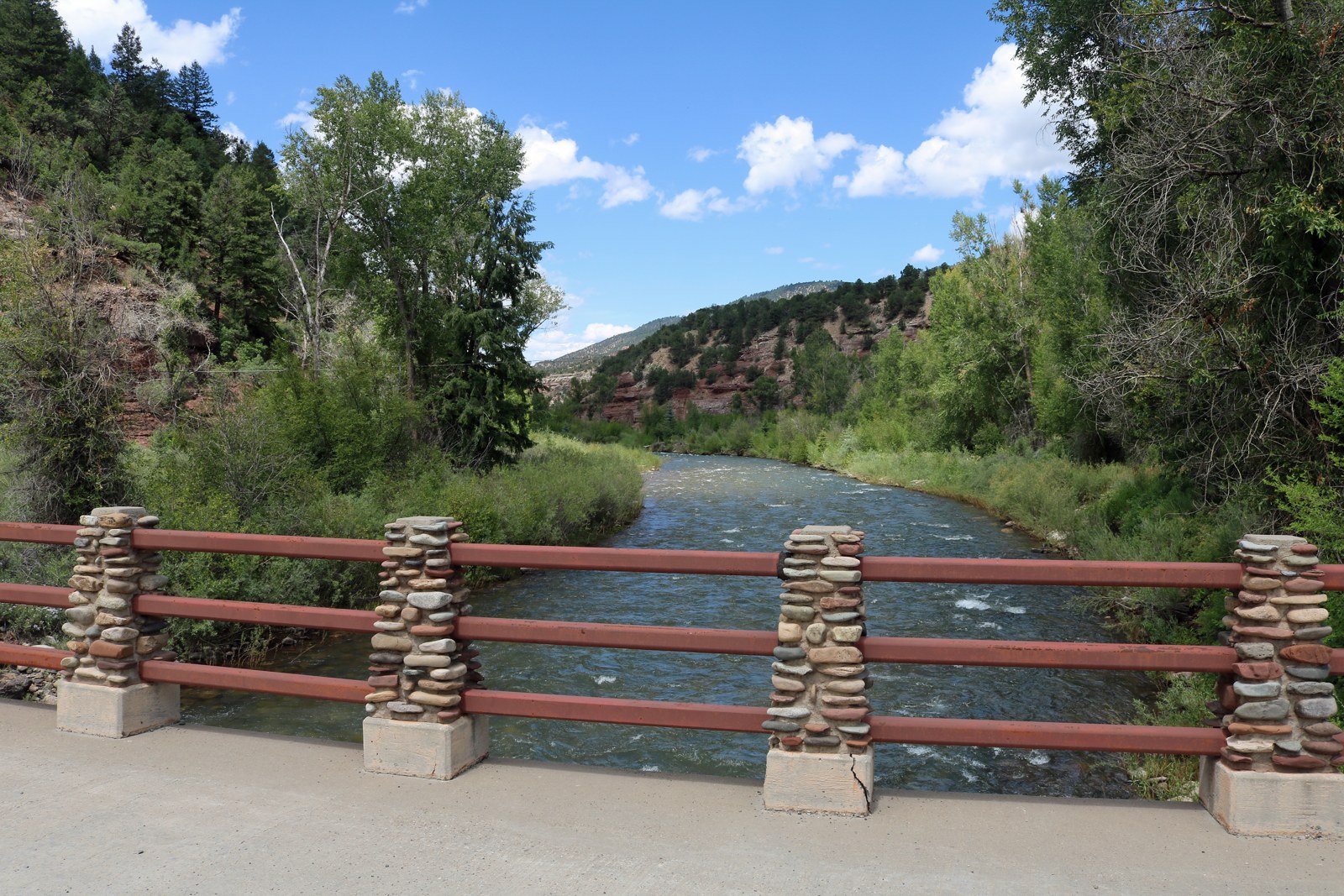 San Miguel River seen from a bridge at Placerville, Colorado.