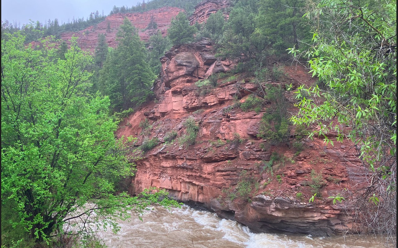 San Miguel River near Placerville during a rainstorm.