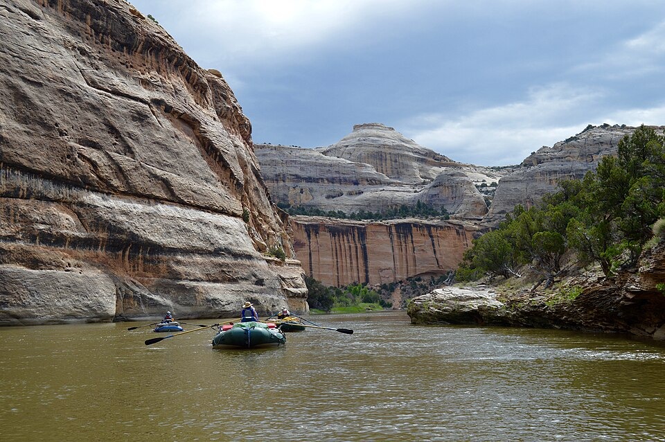Rafts on the Yampa River in Dinosaur National Monument